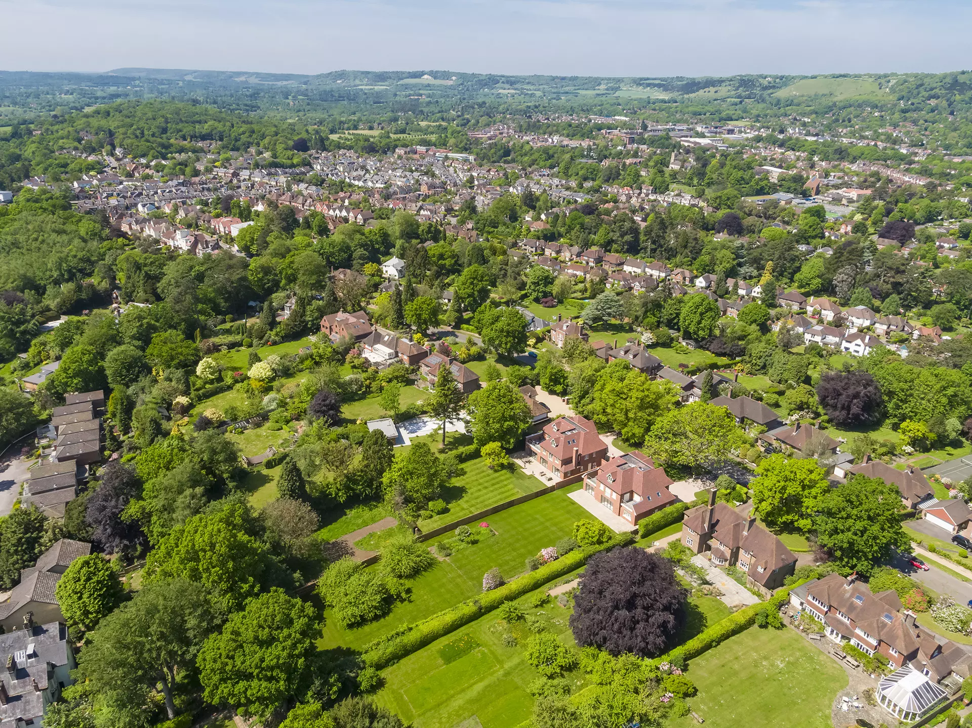 a aerial view of a neighborhood