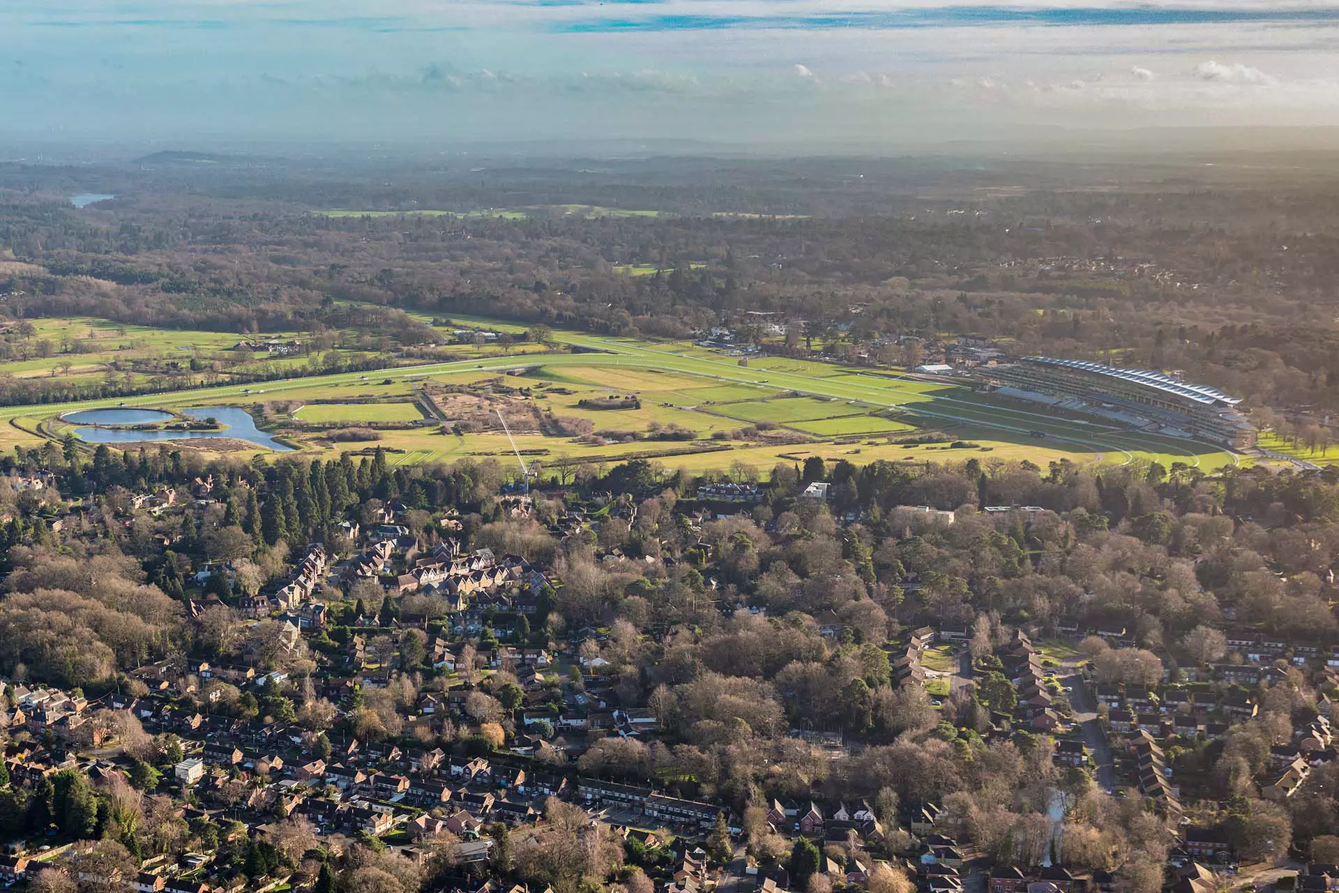 an aerial view of a city