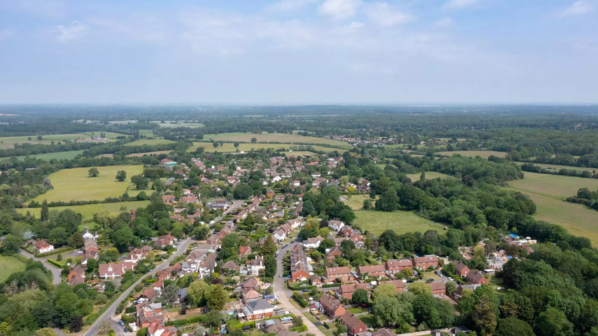 a aerial view of a town