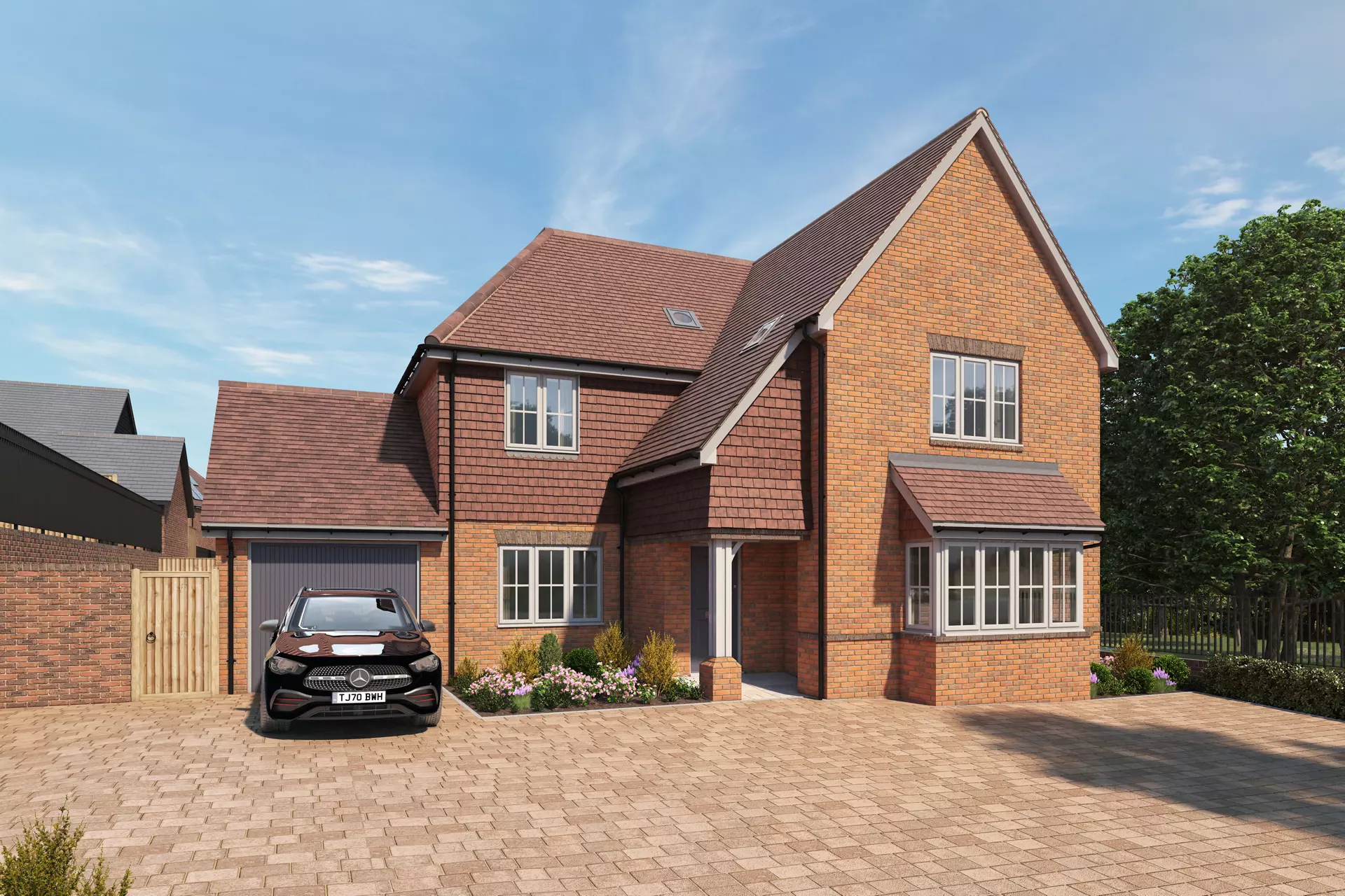 a house with a car parked in front of it