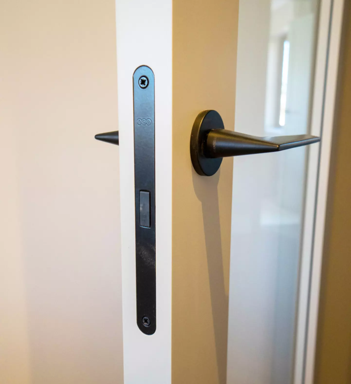 a door handle and a doorknob