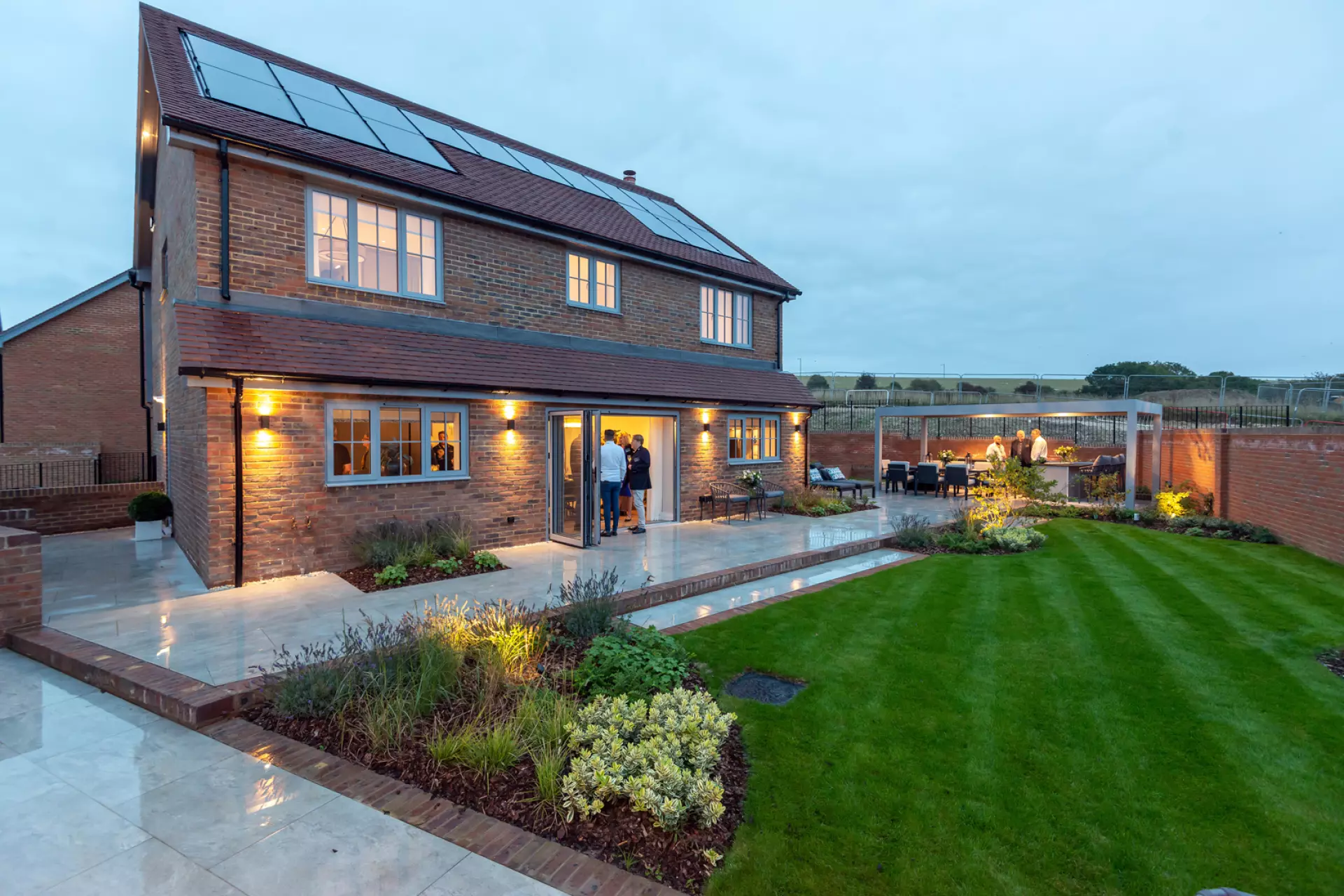 a house with a lawn and a lawn