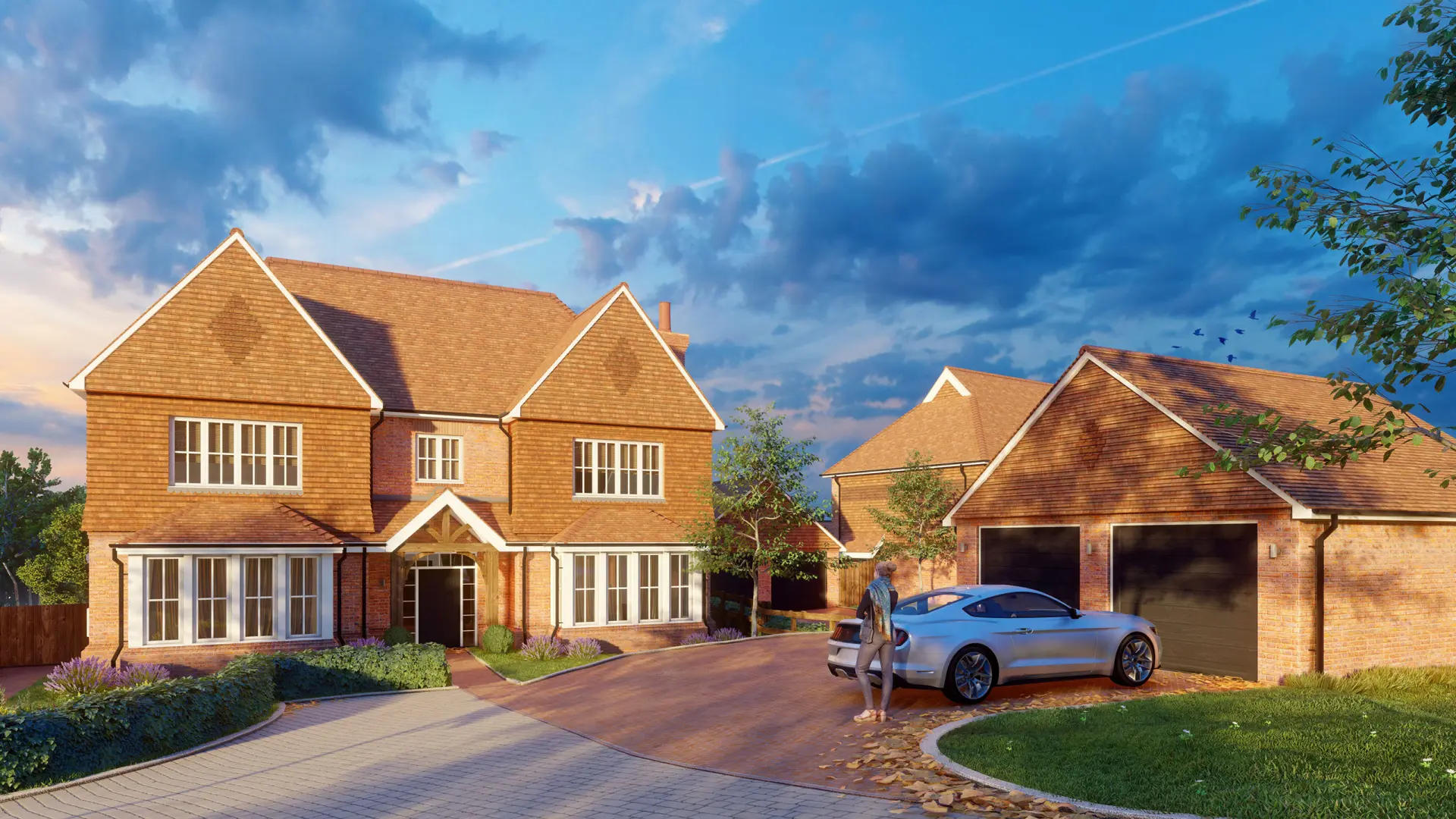 a person standing in front of a house