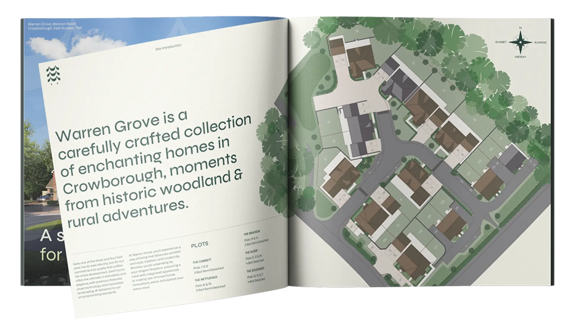 an open book with a map of a neighborhood