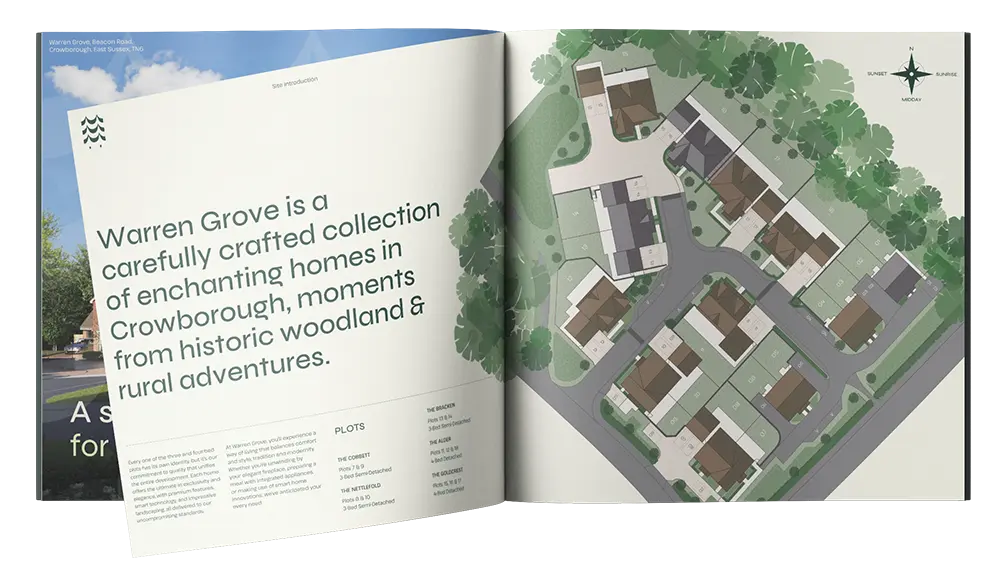 an open book with a map of a neighborhood